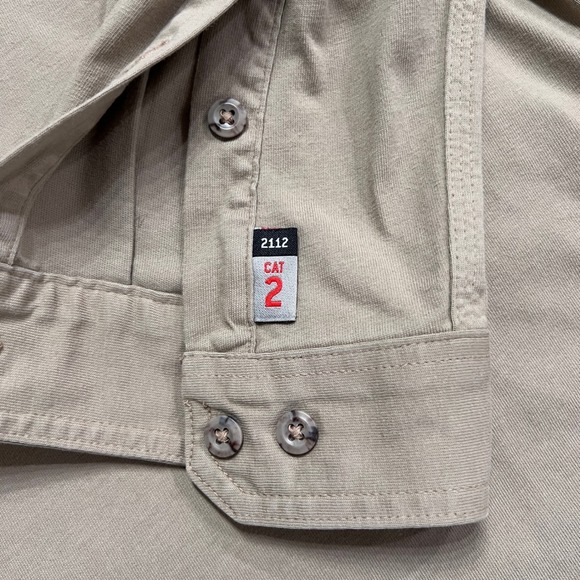 Carhartt Flame Resistant FR MasTec Work Shirt Long Sleeve Tan‎ Mens - Picture 13 of 16